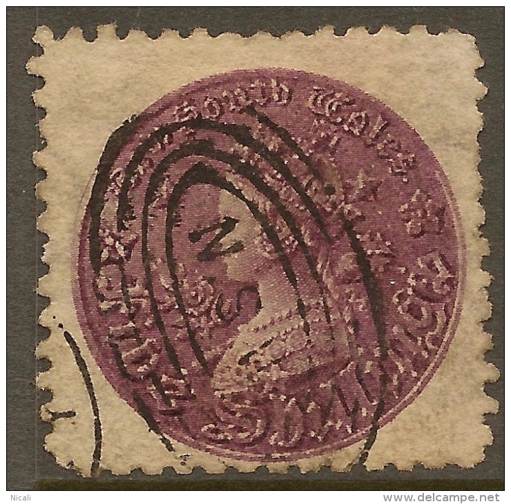 NSW 1861 5/- Rose-lilac P10 QV SG 178 U #QO141 - Used Stamps