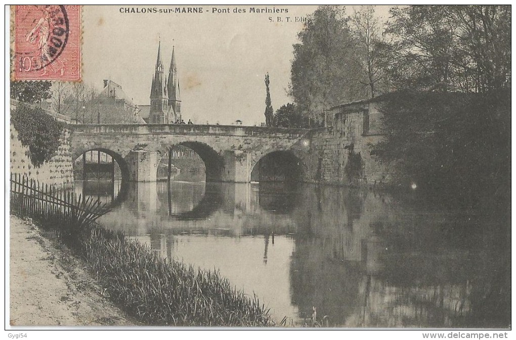 51 Chalons Sur Marne  Le Pont Des Mariniers   CPA 1906 - Châtillon-sur-Marne