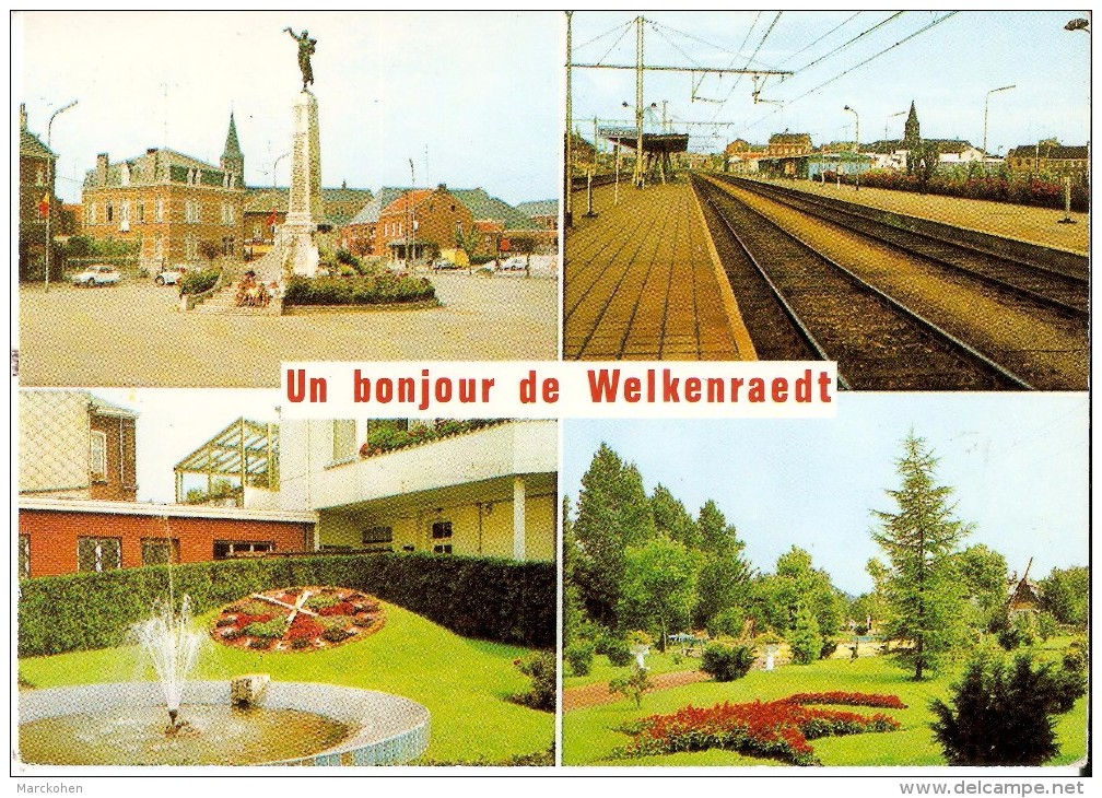 WELKENRAEDT (4840) : UN BONJOUR DE WELKENRAERDT. CPSM Multivues (4 VUES, Dont La Grand'Place Et La Gare). - Welkenraedt