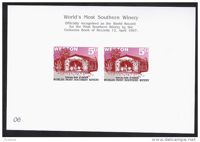 New Zealand Wine Post Numbered Presentation Card. - Other & Unclassified