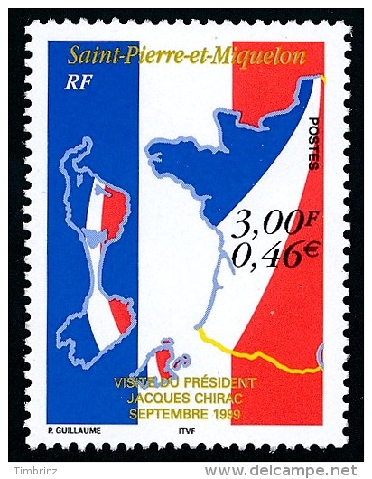 ST-PIERRE ET MIQUELON 1999 - Yv. 703 **   Faciale= 0,46 EUR - Visite Du Président CHIRAC ..Réf.SPM10959 - Ongebruikt