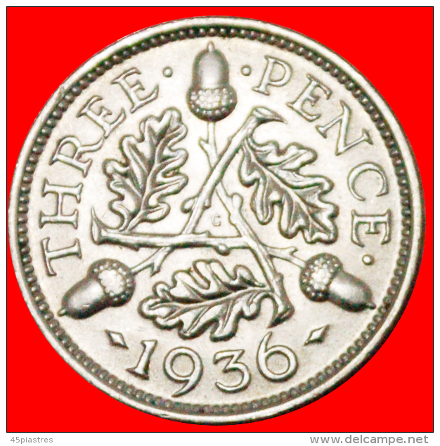 &#9733;SILVER: GREAT BRITAIN &#9733; 3 PENCE 1936! LOW START &#9733; NO RESERVE! George V (1911-1936) - F. 3 Pence