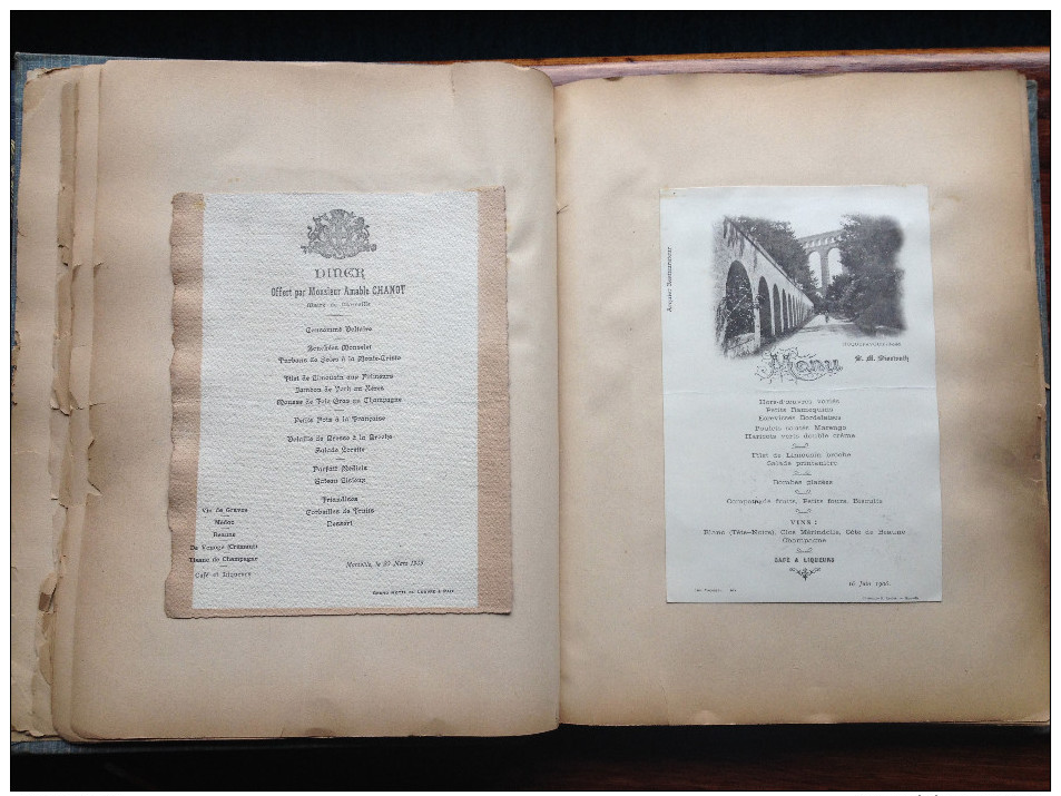 Collection de MENUS - PRÉFET des BOUCHES-du-RHÔNE / Georges MASTIER / MARSEILLE +++ x1 ALBUM / x17 Menus Séparés ++ TOP