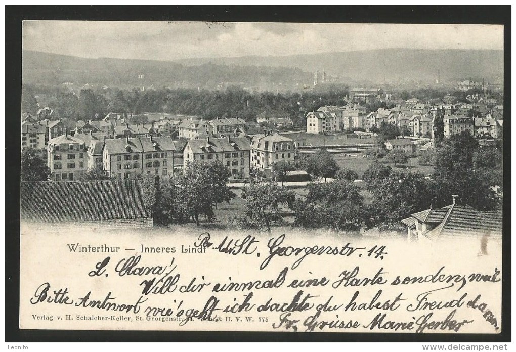 WINTERTHUR ZH Inneres Lindt Quartier Lind Nach Affoltern 1903 - Affoltern