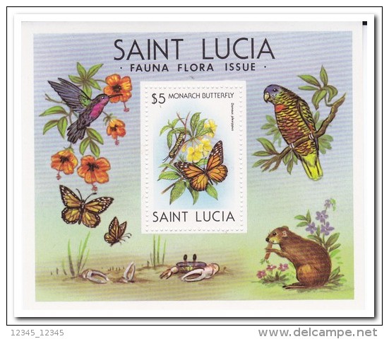 St. Lucia 1981, Postfris MNH, Flowers, Animals - St.Lucia (1979-...)