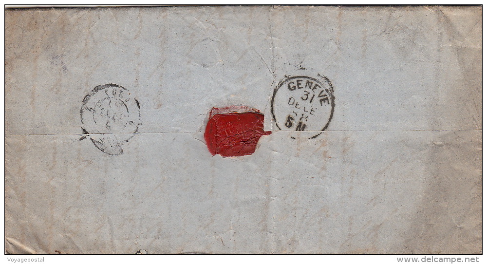 1858- Lettre CaD COPPET Pour Paris >> Suisse AMB. Genève C - Storia Postale