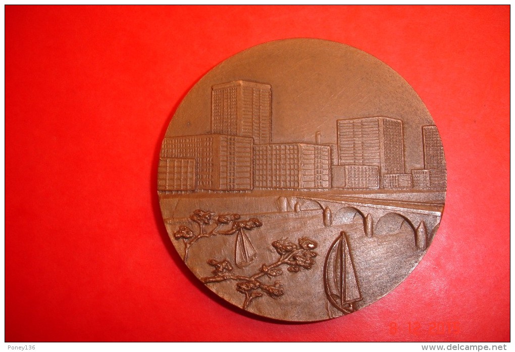 Médaille Ville De Tours .Bronze Monnaie De Paris 1969 Signée J.L Cadarat.170 Grs,dia:7 Cms. - Otros & Sin Clasificación