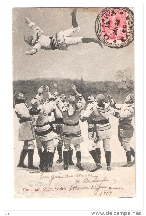 CANADA , Carte " Canadian Sport Series BOUNCING " Obl King Edward VII N° 79 , 2 C Rose OTTAWA 1909, TTB ! - Lettres & Documents