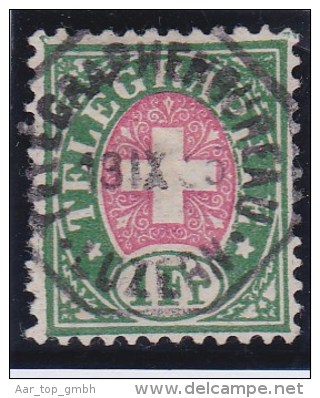 Heimat LU LUZERN 1885-09-13 Voll-Stempel Auf Telegraphen-Marke Zu#17 1Fr. - Télégraphe