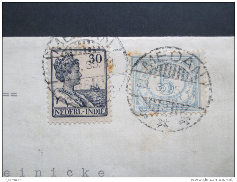 Niederländisch Indien 1935 R-Brief Medan Mdn 51 / Sumatra - Stadtoldendorf. 2 Fach Gesiegelt. Siegel Mit Krone!! - Nederlands-Indië