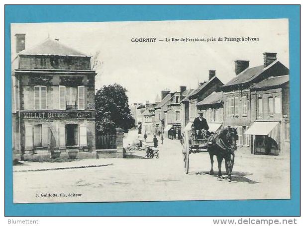 CPA La Rue De Ferrières Près Du Passage à Niveau GOURNAY 76 - Gournay-en-Bray