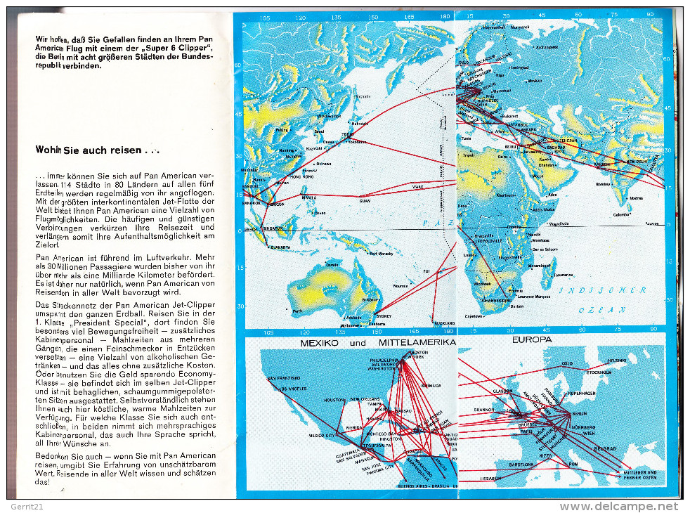 PAN AMERICAN - Jet Clipper Berlin Falt - Werbung 5-seitig - Sonstige & Ohne Zuordnung