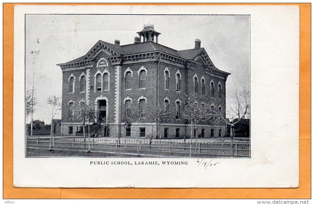 Laramie WY Public School 1905 Postcard - Laramie