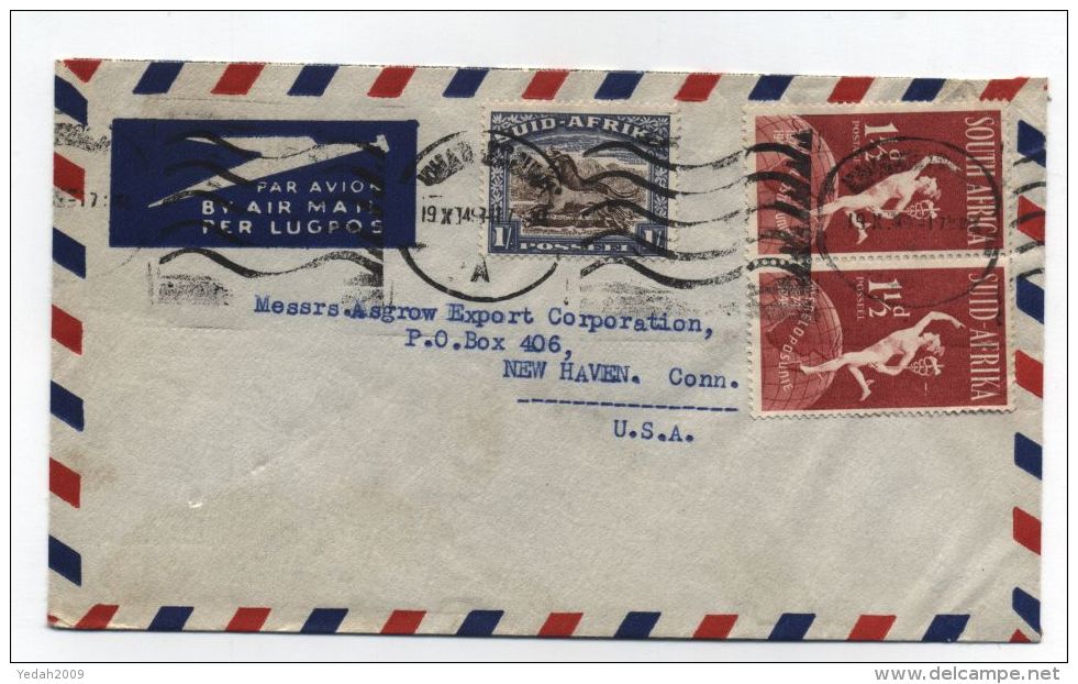 South Africa/USA AIRMAIL COVER 1949 - Posta Aerea