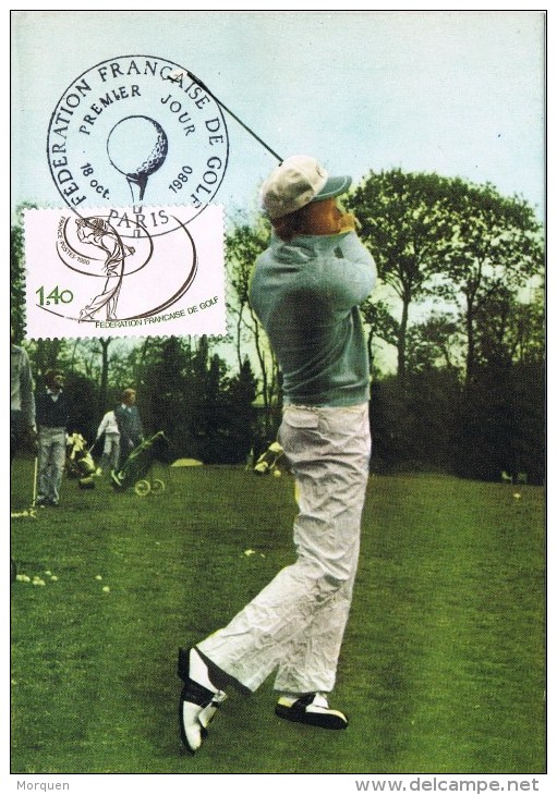 15945. Tarjeta Maxima  PARIS (France) 1980. GOLF. Federation Française - Golf