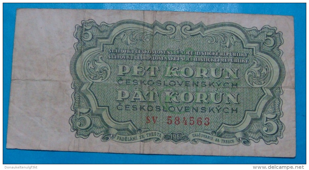 CZECHOSLOVAKIA 5 KORUN 1961, VF - Cecoslovacchia