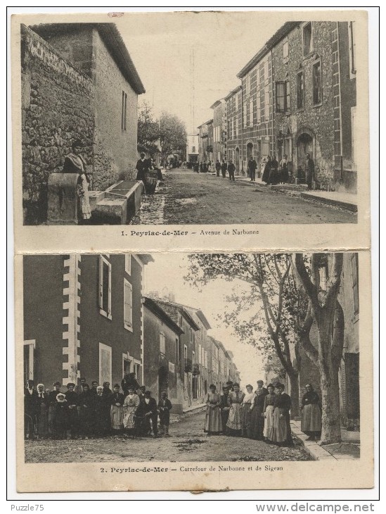 11 - PEYRIAC SUR MER - AVENUE DE NARBONNE - CARREFOUR DE NARBONNE ET DE SIGEAN - CARTE DOUBLE - Autres & Non Classés