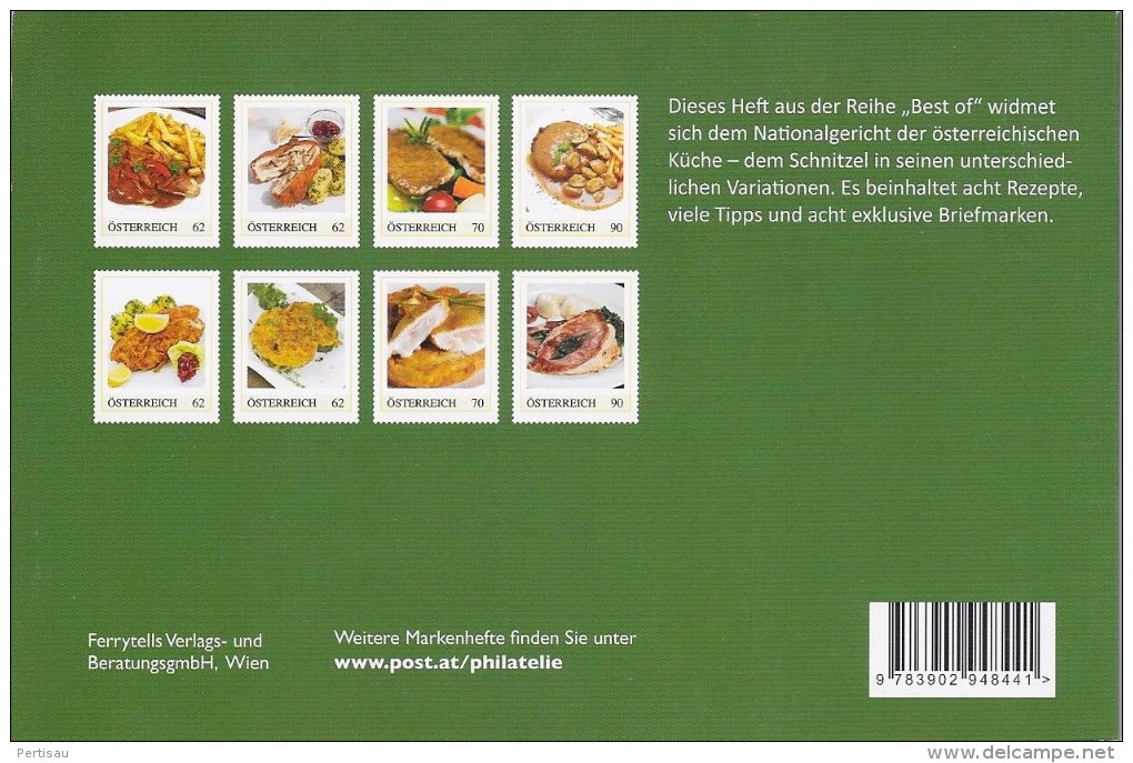 Boekje Schnitzels Met 8 Speciale Zegels En Recepten - Timbres Personnalisés