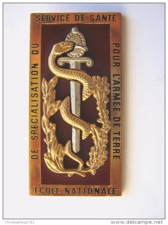 ANCIEN INSIGNE ENSSSAT ECOLE NATIONALE SERVICE DE SANTE DES ARMEES ETAT EXCELLENT DRAGO NOISIEL - Medical Services