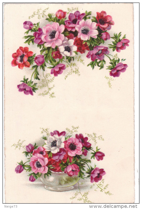 Carte Postale Ancienne - Fantaisie - Fleurs - Anémones - Sonstige & Ohne Zuordnung