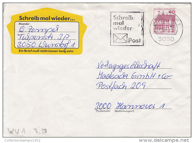33164- RHEYDT CASTLE, COVER STATIONERY, 1981, GERMANY - Sobres - Usados