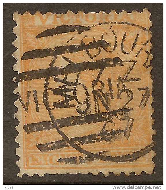 VICTORIA 1863 8d Orange QV SG 112 U #QR156 - Used Stamps