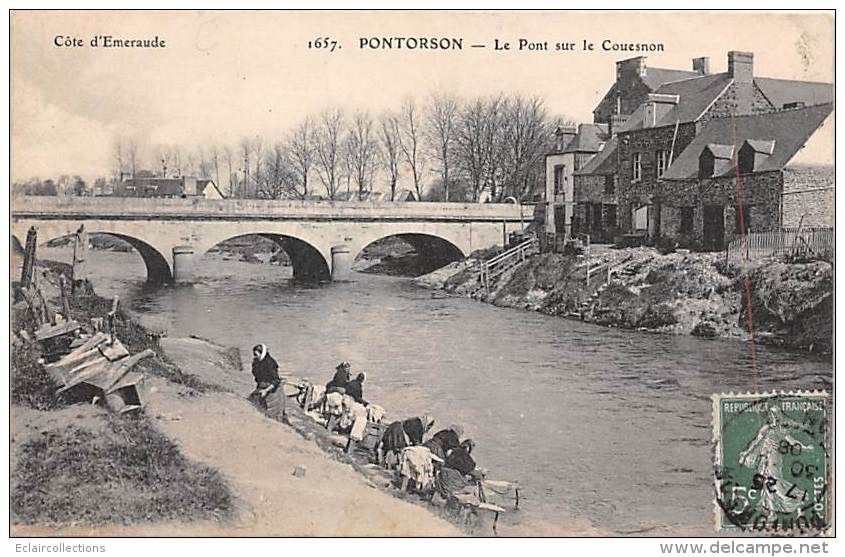 Pontorson     50      Le Pont Sur Le Couesnon . Lavandières - Pontorson