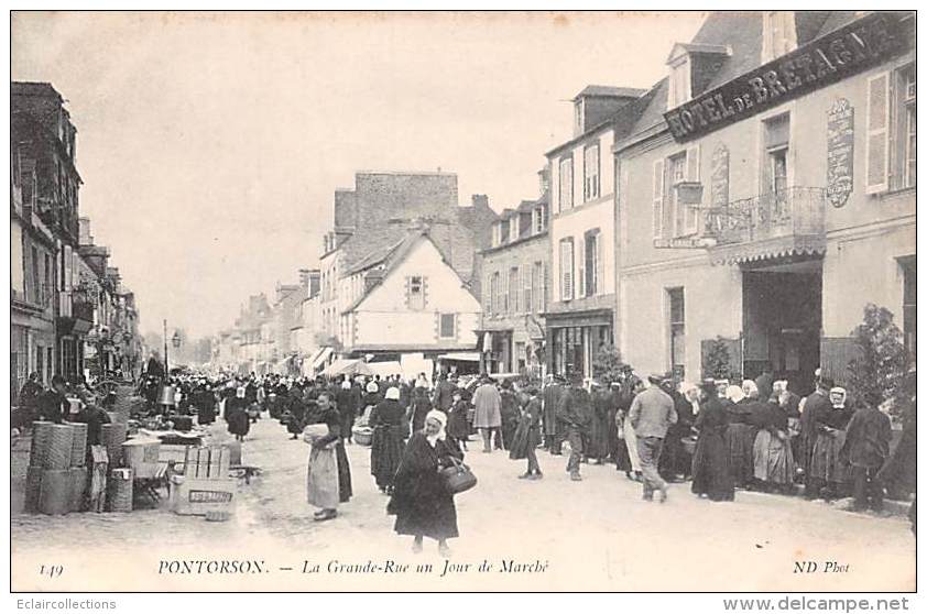 Pontorson     50      Grande Rue.Jour De Marché - Pontorson