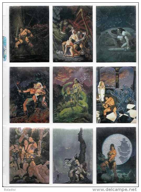 LOT OU SERIE INCOMPLETE DE 88/90 CARTES TRADING CARDS CHROMIUM CONAN DE 1995 EN PARFAIT ETAT (20 PHOTOS)