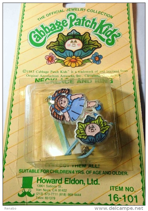 Anello + Girocollo Bambina Di 4 Anni , Giocattolini Di Marca , 1983 , Marca " Cabage Patch Kids ", Inusato - Altri & Non Classificati