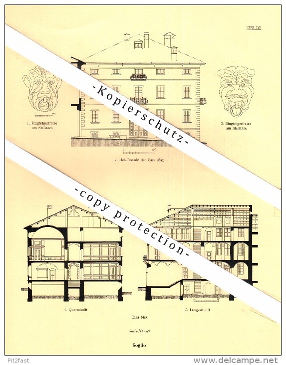 Photographien / Ansichten , 1923 , Soglio , Kreis Bregaglia , Prospekt , Architektur , Fotos !!! - Bregaglia