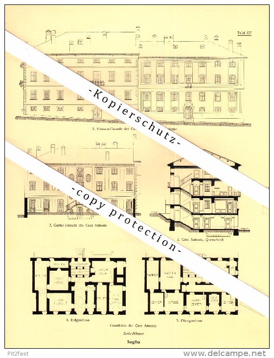 Photographien / Ansichten , 1923 , Soglio , Kreis Bregaglia , Prospekt , Architektur , Fotos !!! - Bregaglia