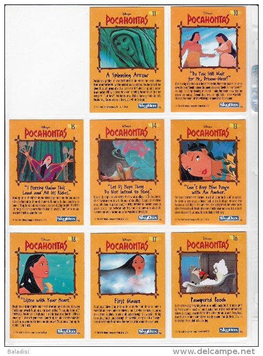 LOT OU SERIE INCOMPLETE DE 96/102 CARTES TRADING CARDS POCAHONTAS DE 1995 EN PARFAIT ETAT (24 PHOTOS) - Disney