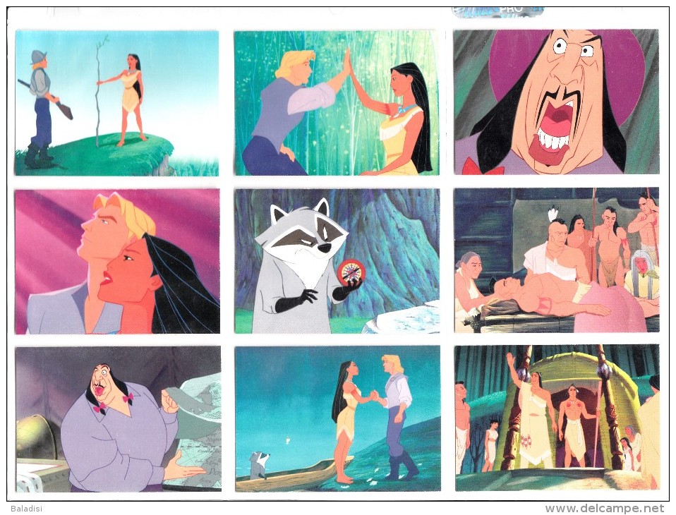 LOT OU SERIE INCOMPLETE DE 96/102 CARTES TRADING CARDS POCAHONTAS DE 1995 EN PARFAIT ETAT (24 PHOTOS) - Disney