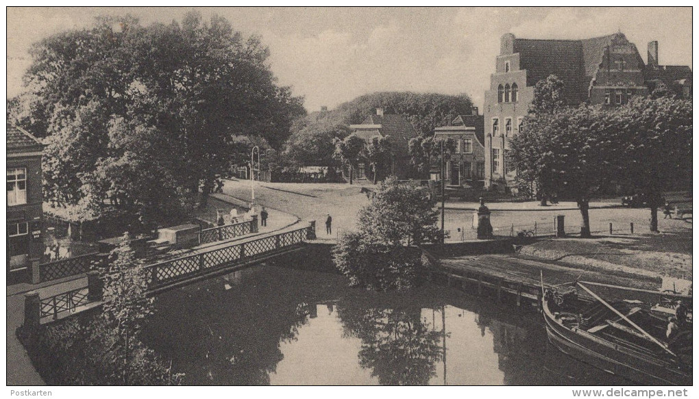 ALTE POSTKARTE NORDHORN IN HANNOVER HAUPTSTRASSE VECHTE BOOT Passepartout Cpa Postcard AK Ansichtskarte - Nordhorn