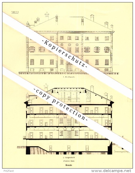 Photographien / Ansichten , 1923 , Bondo , Kreis Bregaglia , Bez. Maloja , Prospekt , Architektur , Fotos !!! - Bondo