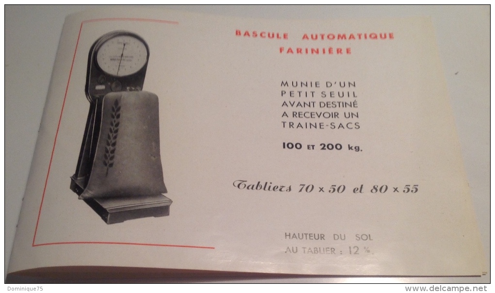 Brochure Weber Père & Fils Villeurbanne Manufacture d'instruments de pesage - Bascules automatiques de 20 à 5000 kg