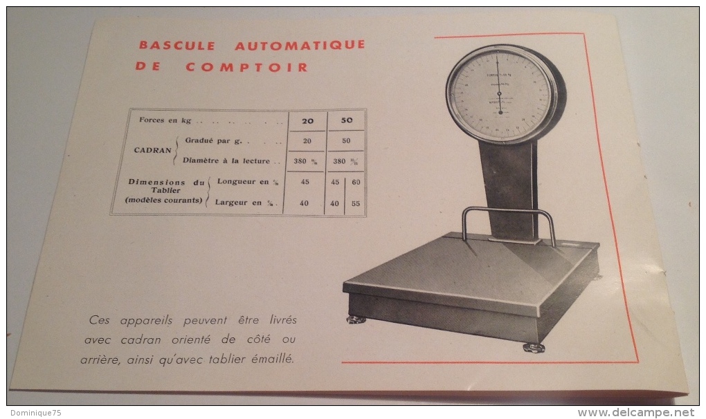 Brochure Weber Père & Fils Villeurbanne Manufacture d'instruments de pesage - Bascules automatiques de 20 à 5000 kg