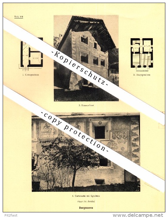 Photographien / Ansichten , 1923 , Borgonovo , Stampa , Casaccia , Kreis Bergell , Prospekt , Architektur , Fotos !!! - Stampa