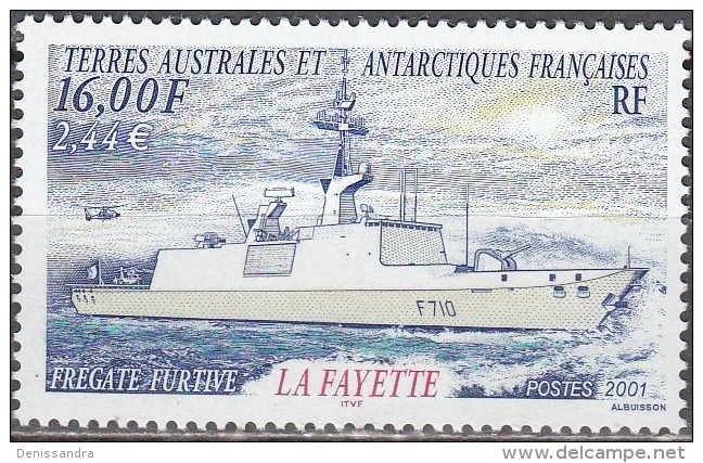 TAAF 2001 Yvert 289 Neuf ** Cote (2015) 7.50 Euro Frégate Furtive La Fayette - Unused Stamps