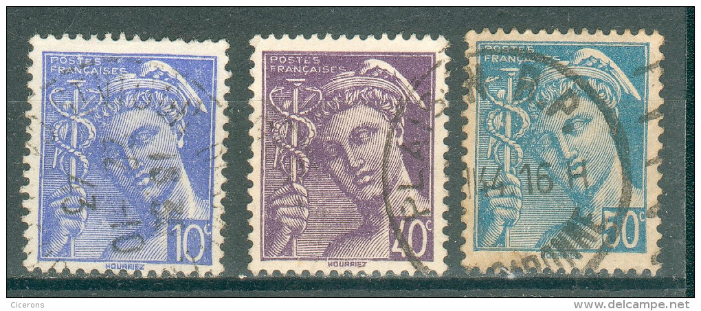 Collection FRANCE ; 1942  ; Y&T N° 546-548-549 ; Lot :   ; Oblitéré - 1938-42 Mercure