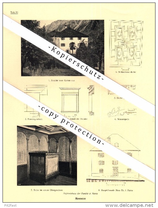 Photographien / Ansichten , 1923 , Mesocco , Prospekt , Architektur , Fotos !! - Mesocco