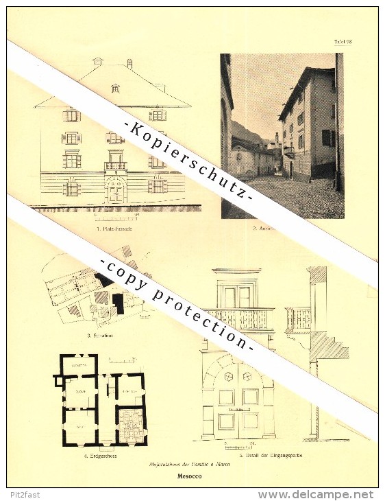 Photographien / Ansichten , 1923 , Mesocco , Prospekt , Architektur , Fotos !! - Mesocco