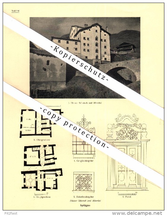 Photographien / Ansichten , 1923 , Andeer Und Splügen , Kr. Rheinwald , Prospekt , Architektur , Fotos !!! - Andeer