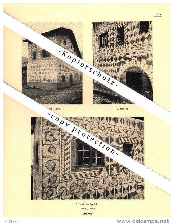 Photographien / Ansichten , 1923 , Andeer , Kreis Schams , Prospekt , Architektur , Fotos !!! - Andeer