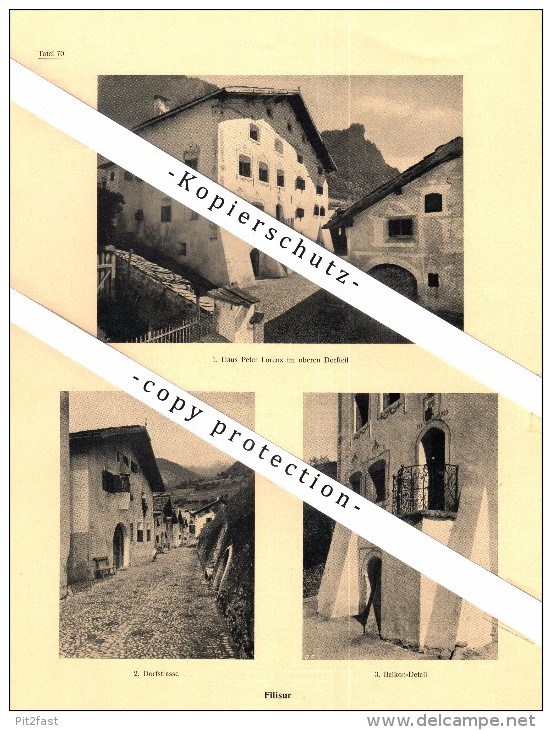 Photographien / Ansichten , 1923 , Filisur Und Val Müstair , Prospekt , Architektur , Fotos !!! - Filisur
