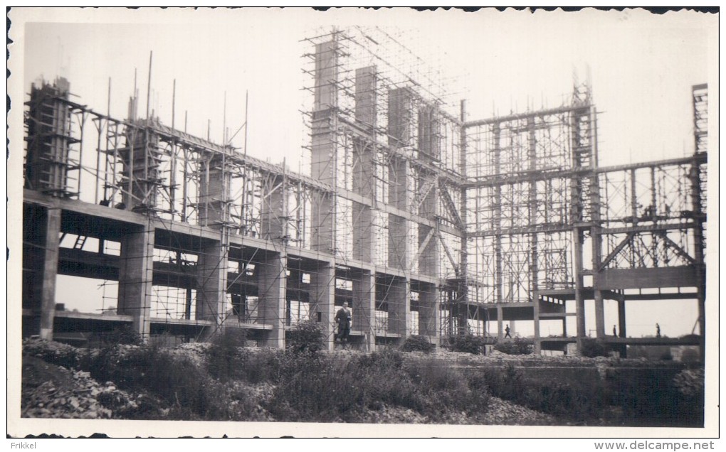 Foto Photo (6,5 X 11 Cm) Construction Palais Liège 1938 - Liège