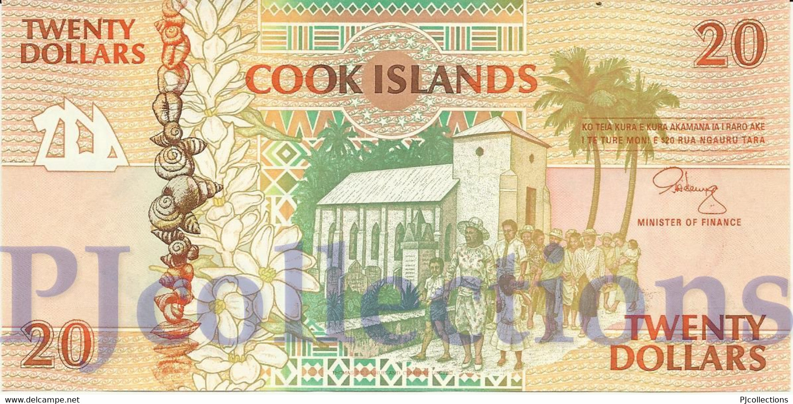 COOK ISLANDS 20 DOLLARS 1992 PICK 9a UNC PREFIX "AAA" - Cook Islands