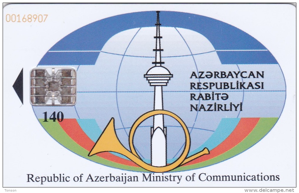 Azerbaijan, AZE-BTR-007, Ministry Of Communications, Cellphones, 2 Scans. - Azerbaïjan