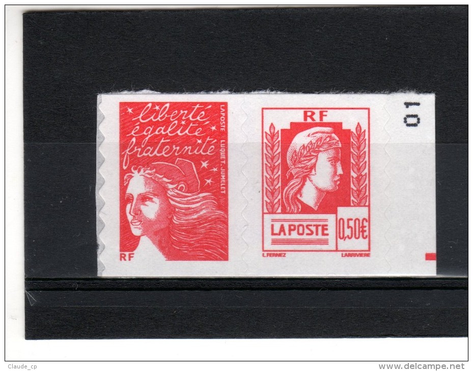 P3716 Marianne De LUQUET  N° 3716 + 3419a   Paire Issue Du Carnet  C 1512 - 1997-2004 Marianne Du 14 Juillet